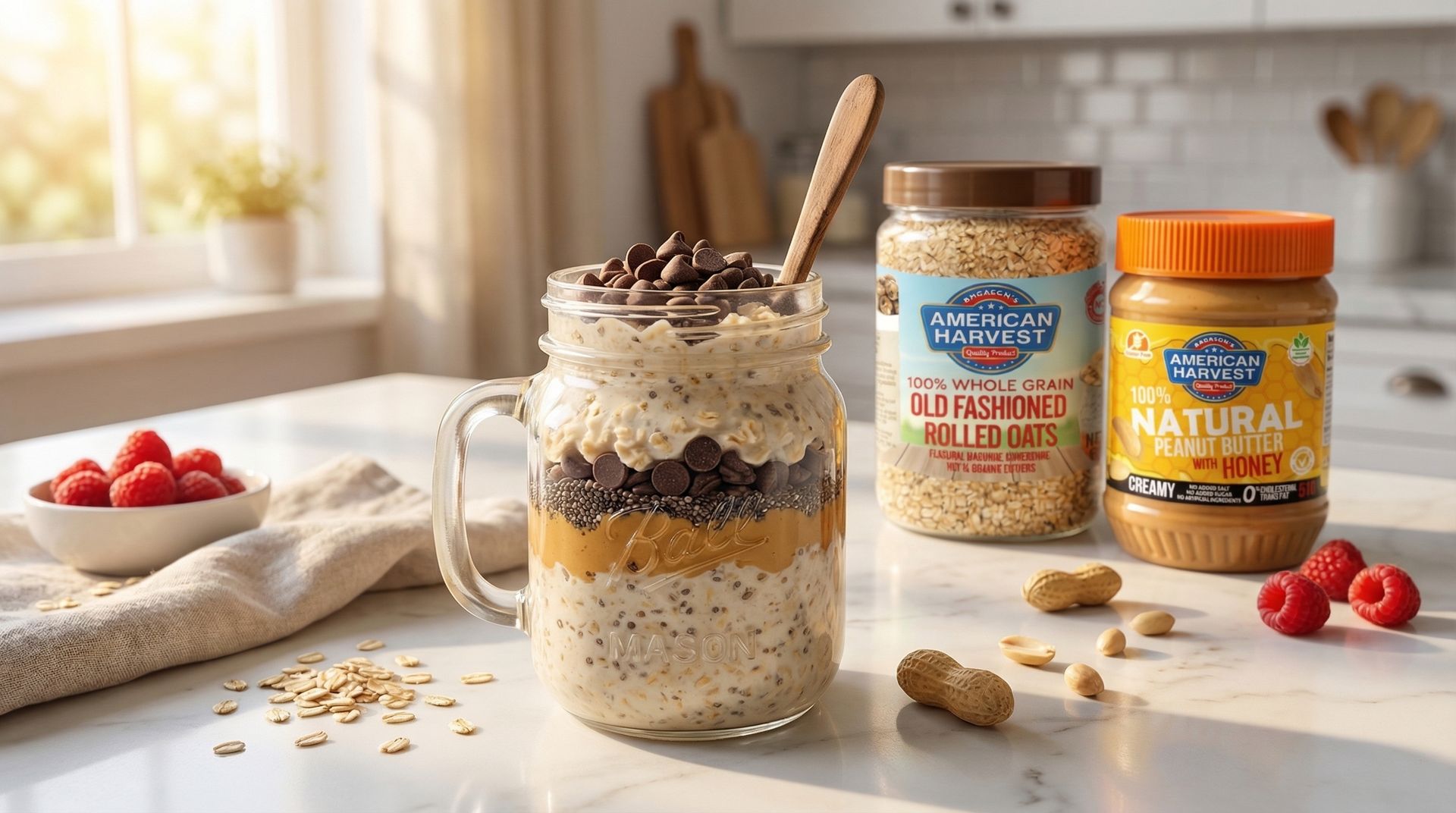 Peanut Butter Honey Overnight Oats