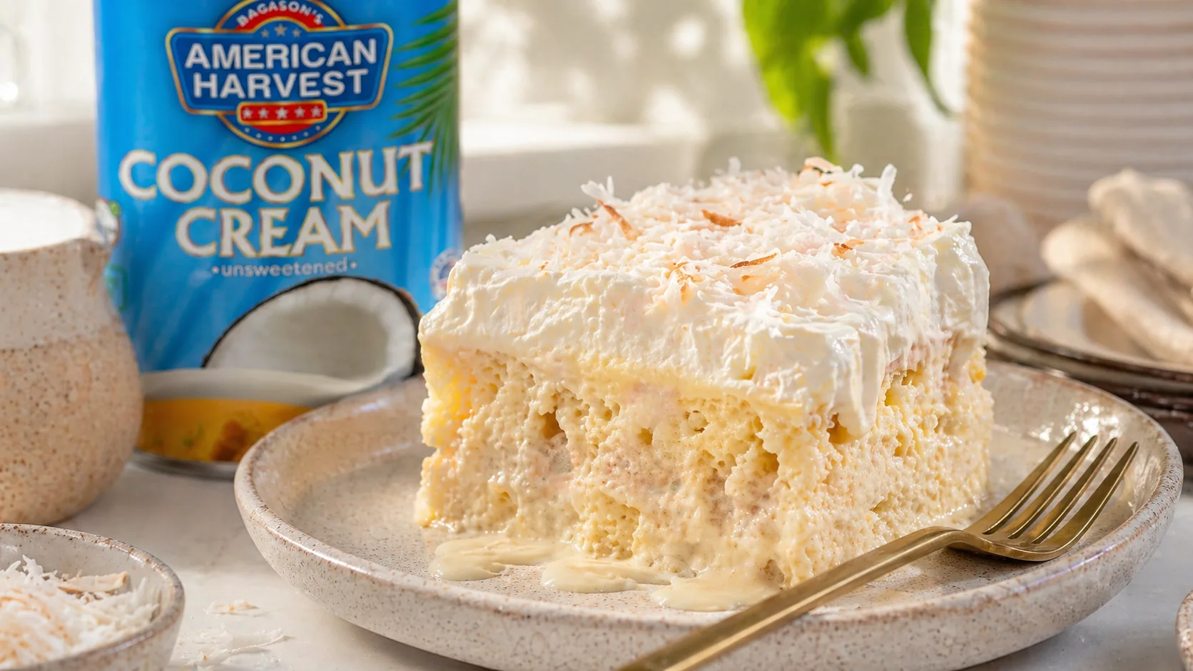 Coconut Milk Tres Leches Cake (No‑Bake)