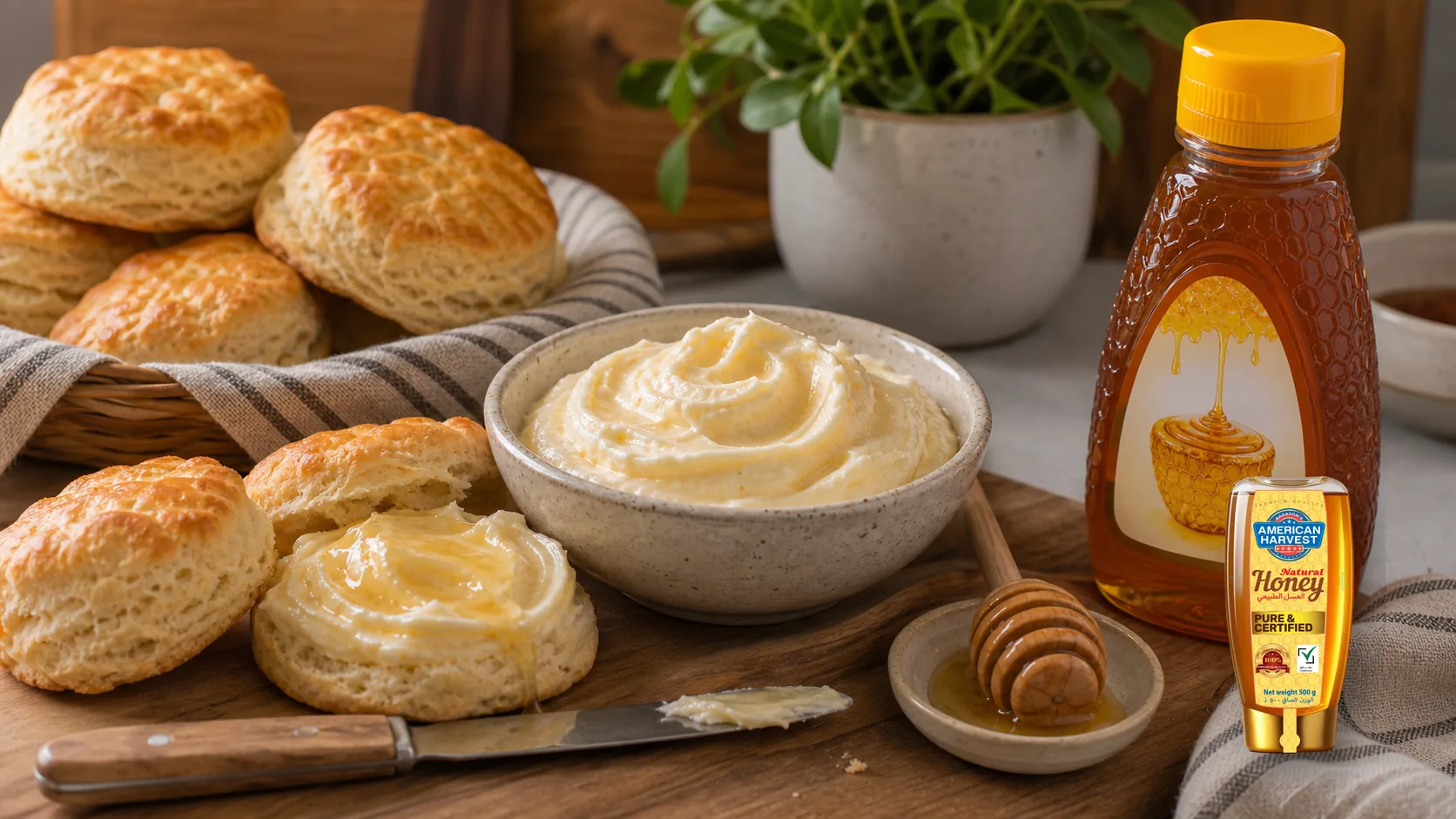 American Harvest honey scene for Whipped Honey Butter for Biscuits