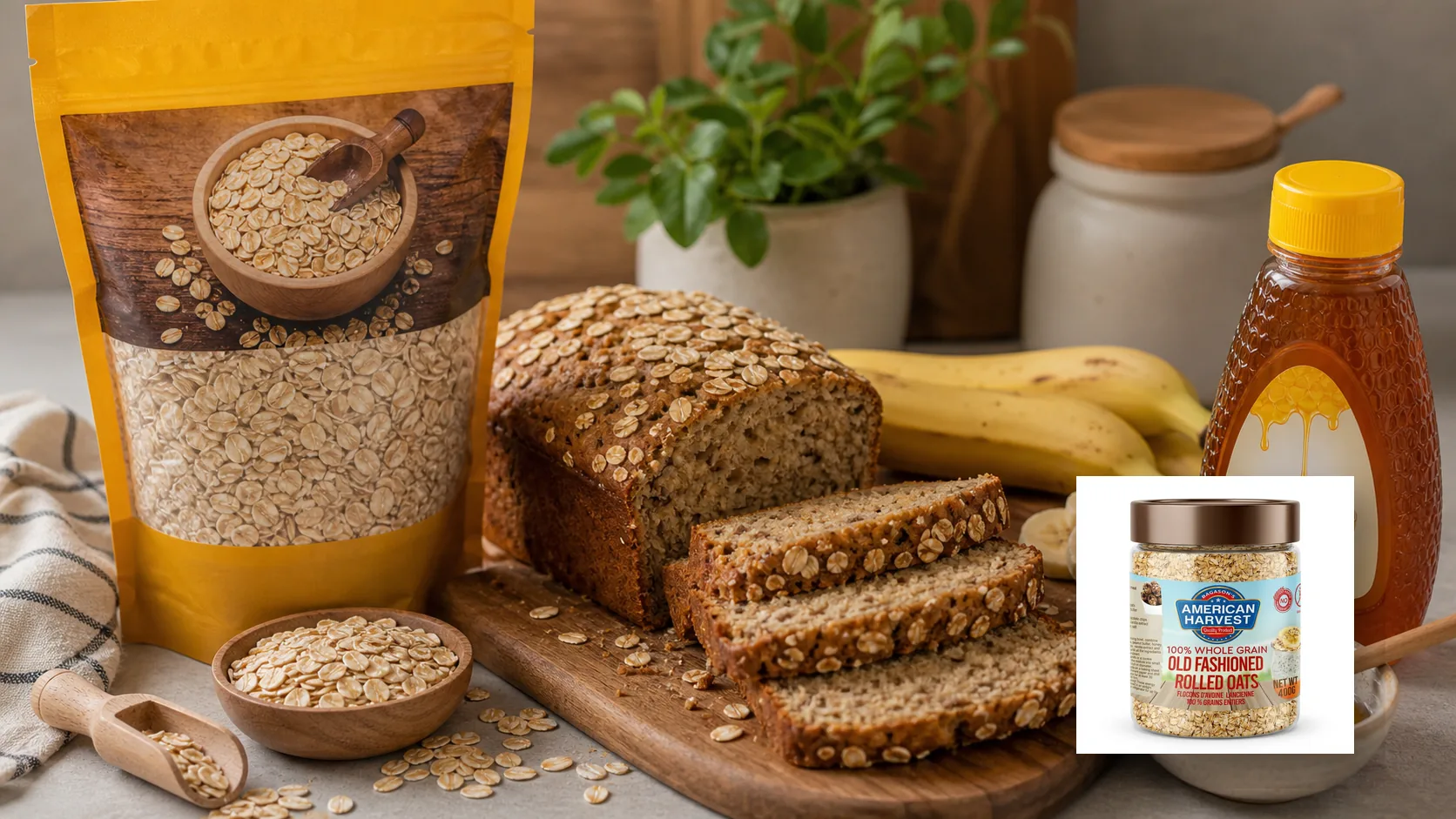 American Harvest honey scene for Honey Oat Banana Bread