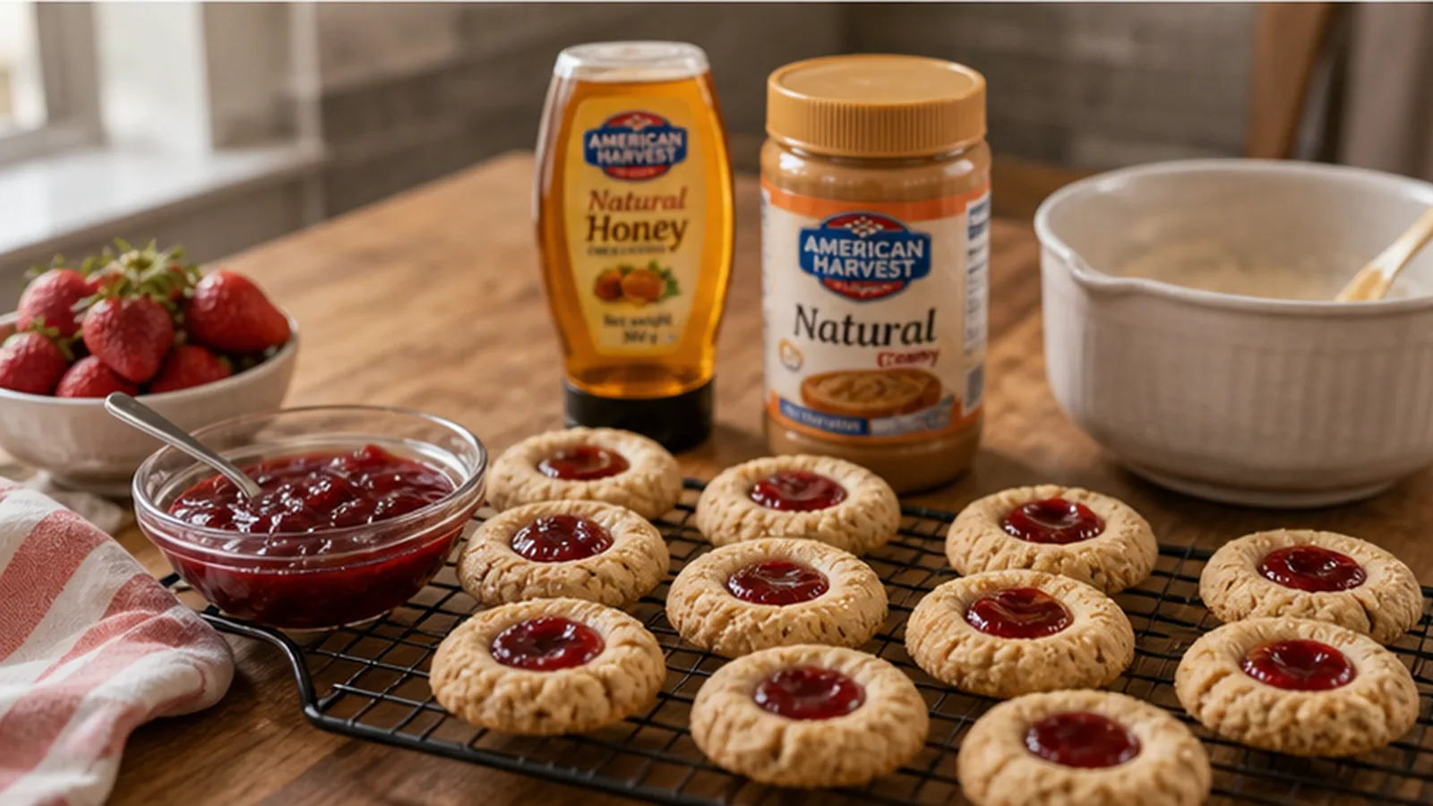 386 Strawberry Jam Thumbprint Cookies American Harvest Scene 1