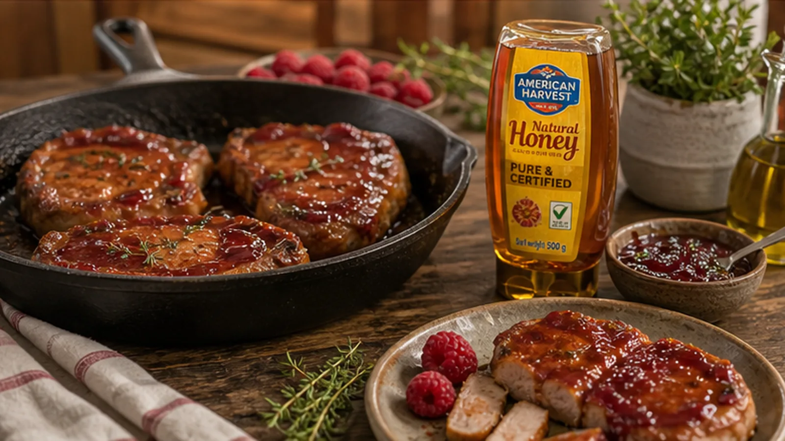 388 Raspberry Jam Glazed Pork Chops Scene 1