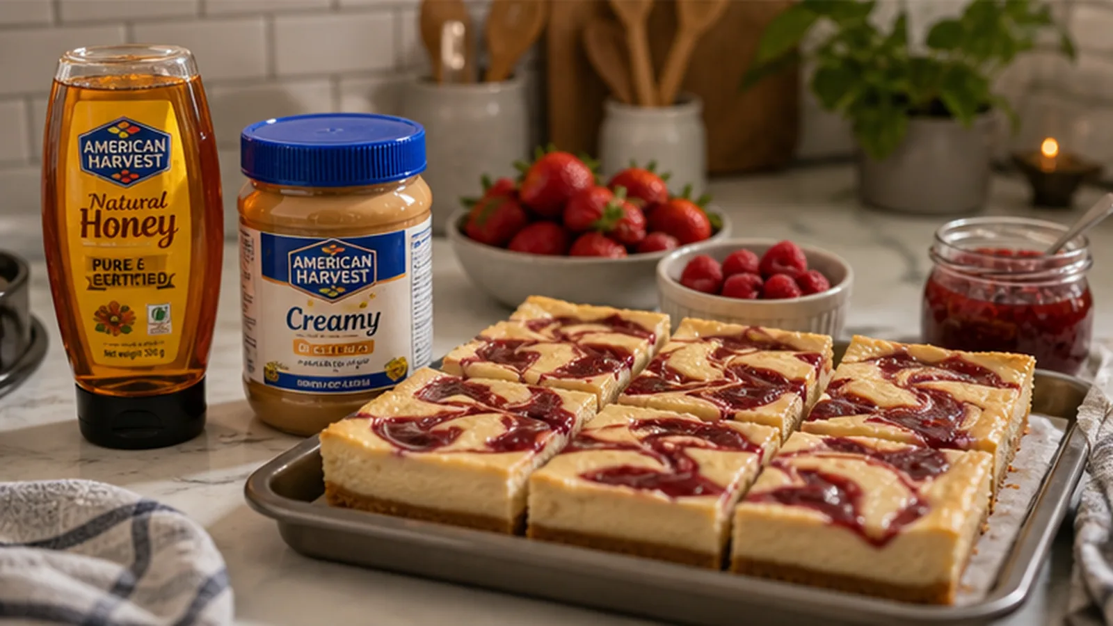 390 Jam Swirl Cheesecake Bars Scene 1