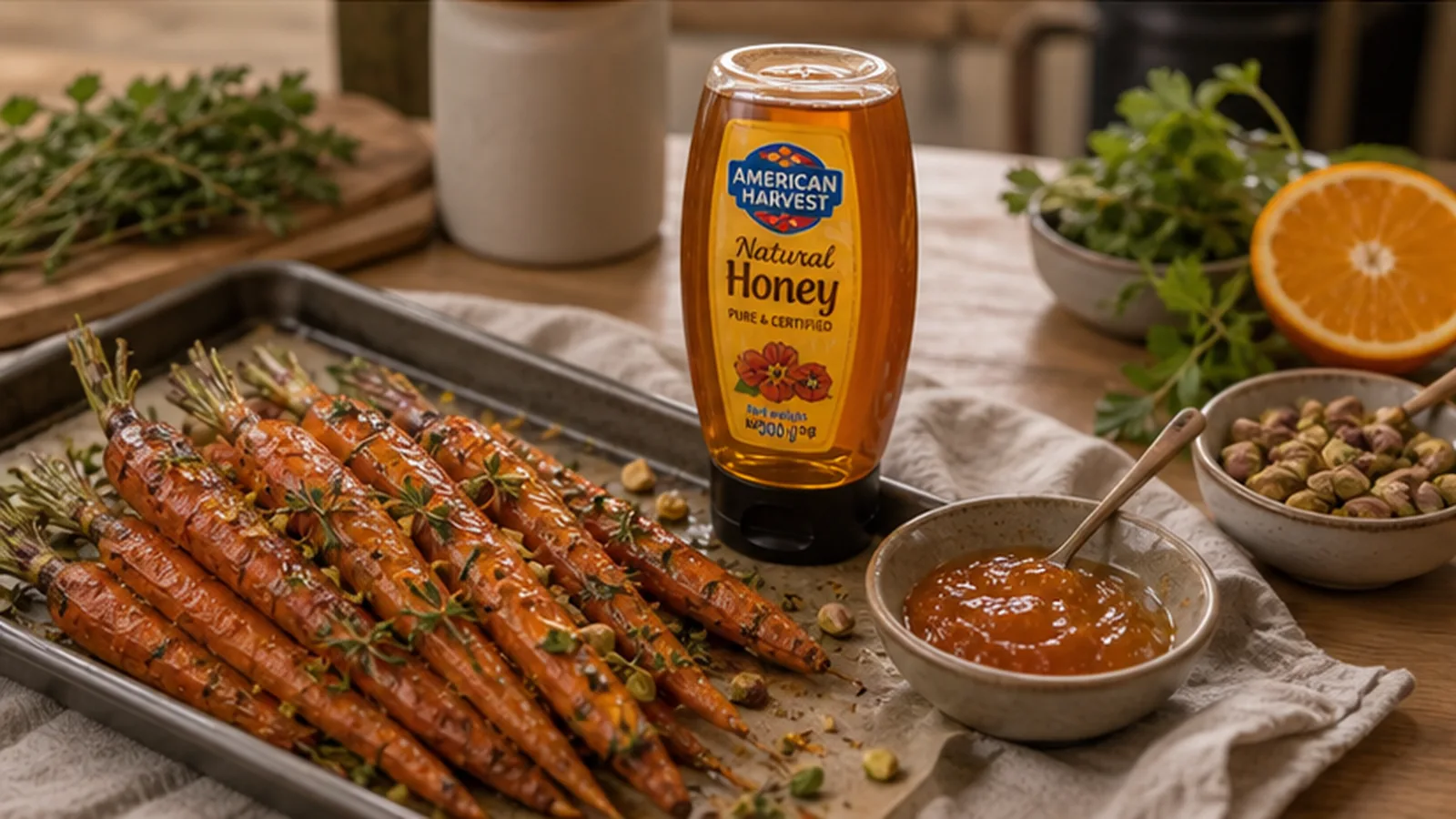 392 Apricot Jam Glazed Roasted Carrots Scene 1