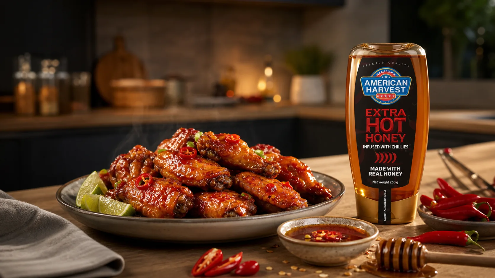 Sweet & Spicy Extra Hot Honey Chicken Wings