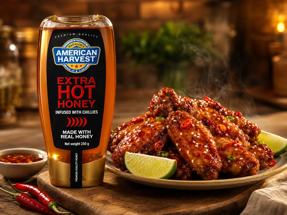 Glaze chicken and wings with American Harvest hot honey