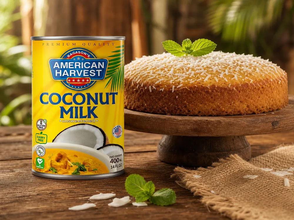 Tropical coconut smoothie in a glass