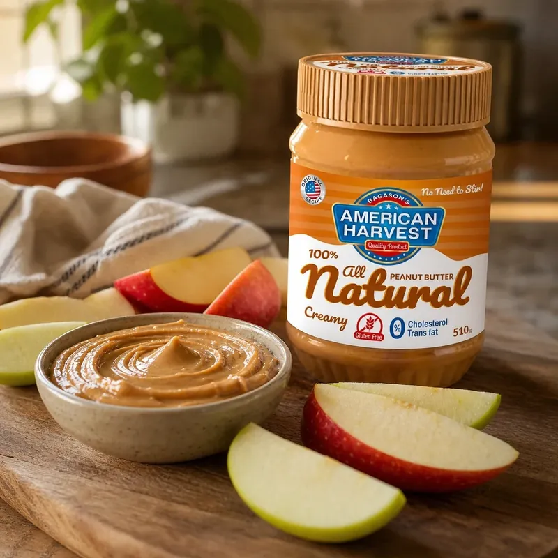 Apple slices with peanut butter dip