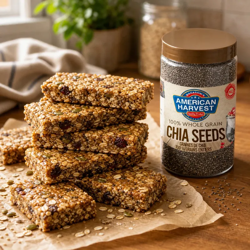 Homemade oat energy bars stacked