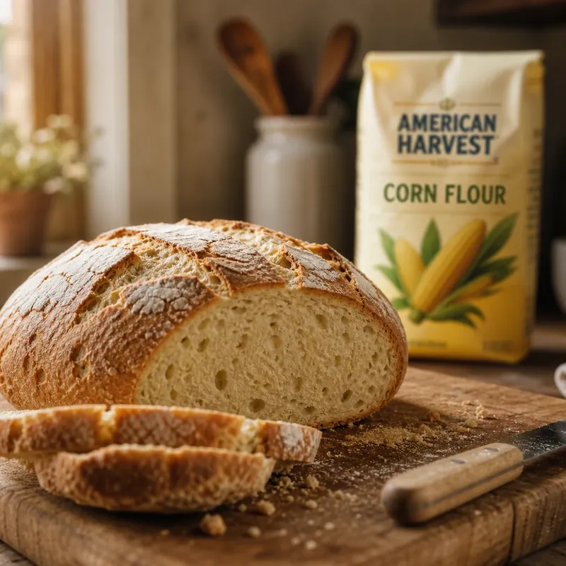 Fresh loaf of bread on a board