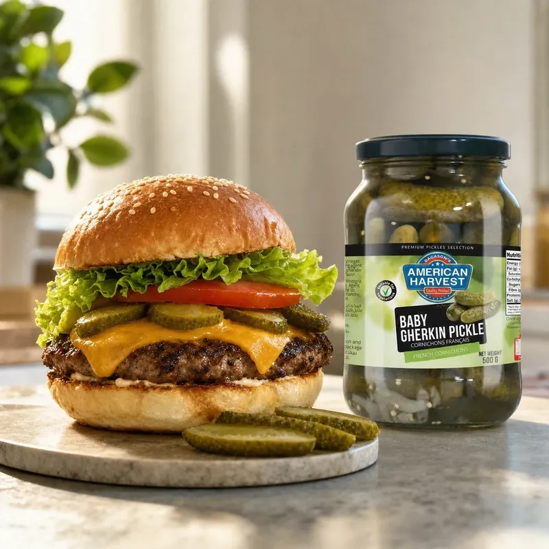 Cheeseburger with pickle slices