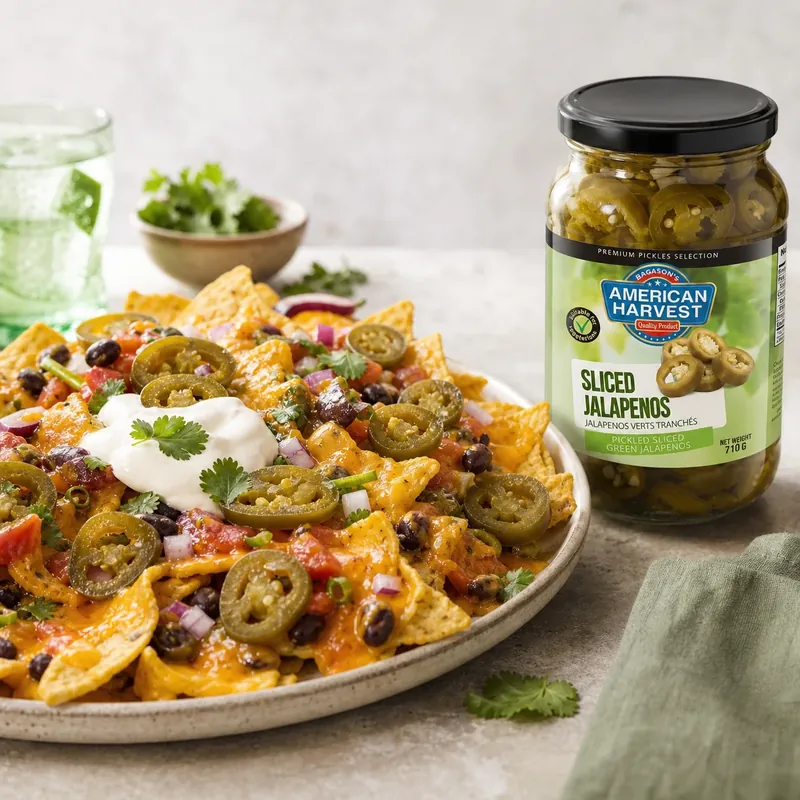 Loaded nachos with jalapenos