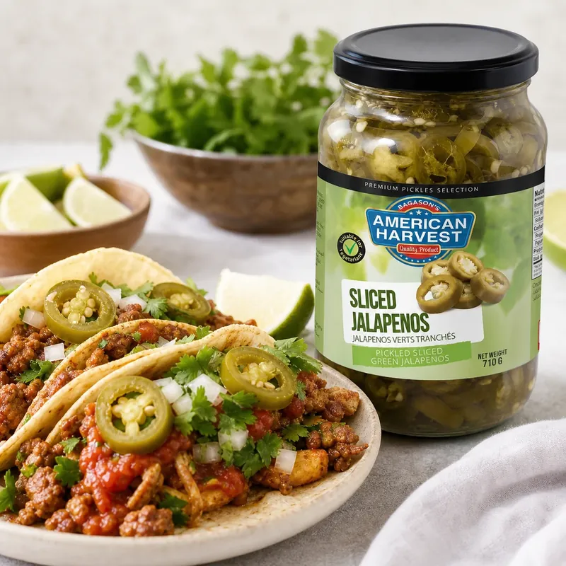 Tacos topped with jalapenos