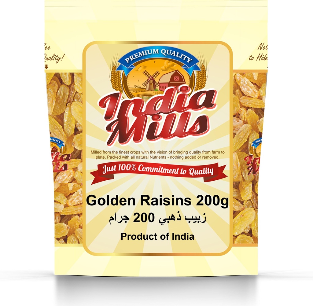 INDIA MILLS GOLDEN RAISINS (KISMISH) (20X200GM)