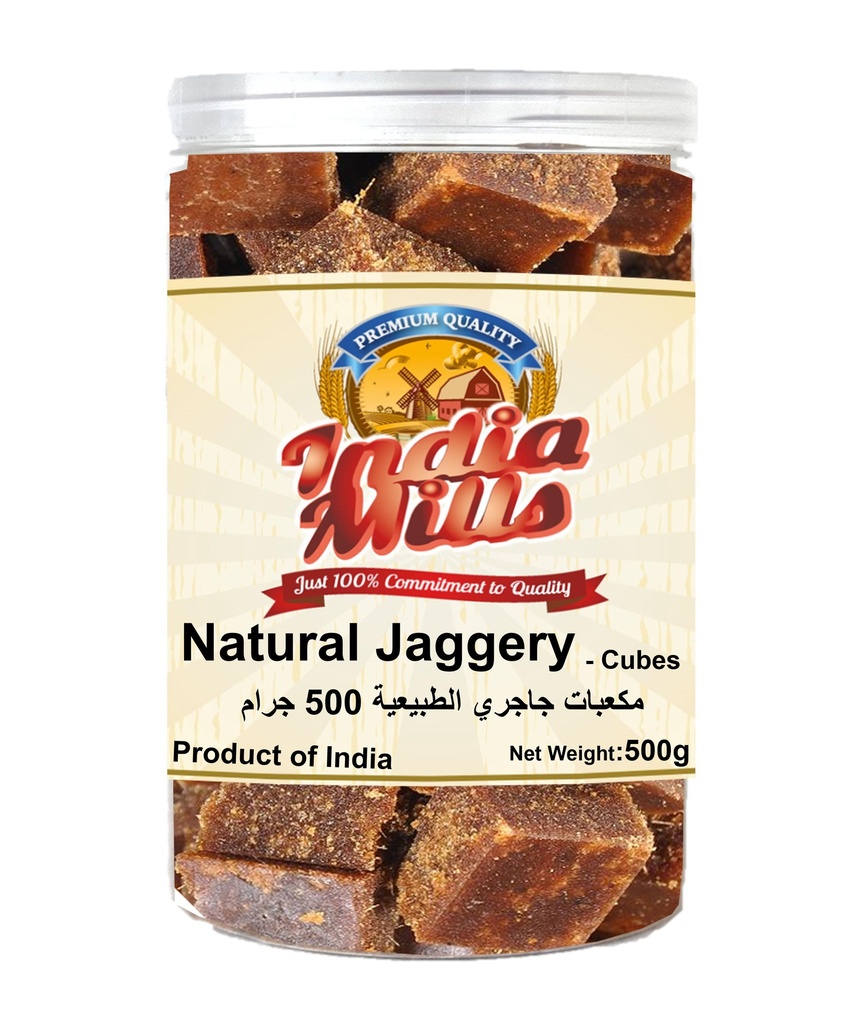 INDIA MILLS Natural Jaggery Cubes In Jar 500g