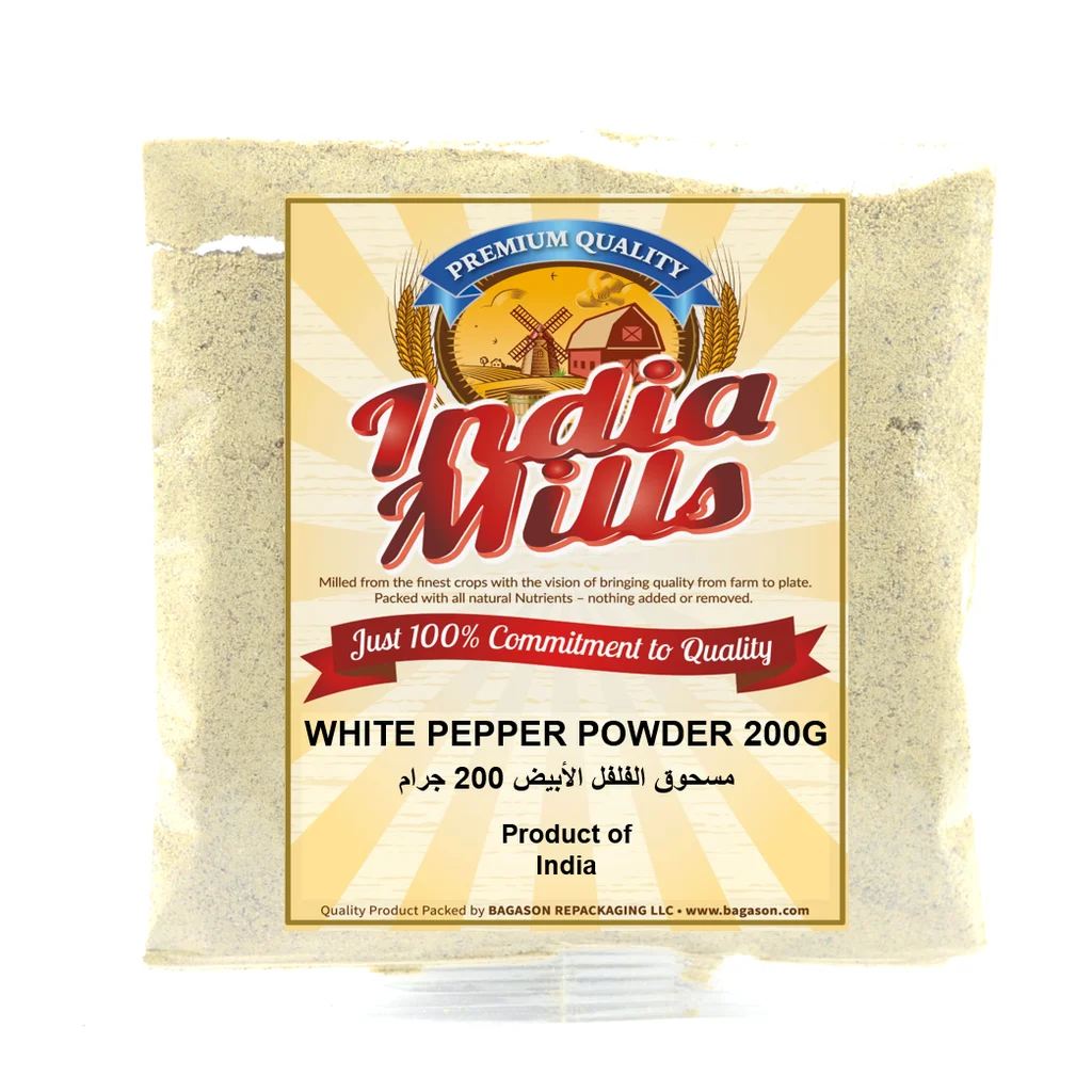 INDIA MILLS WHITE PEPPER POWDER (24X200GM)