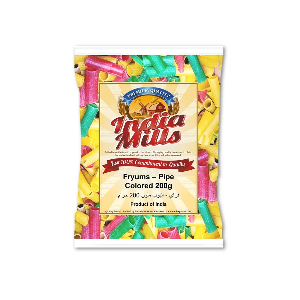 India Mills Fryums – Colored Pipe Long 200g