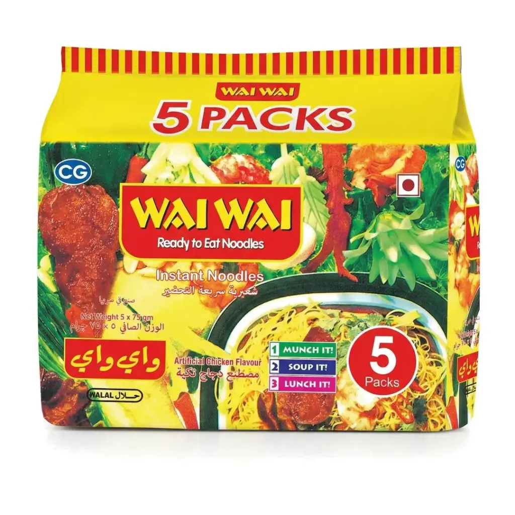 Wai Wai Chicken Flav. Noodles(12x5x75gm)