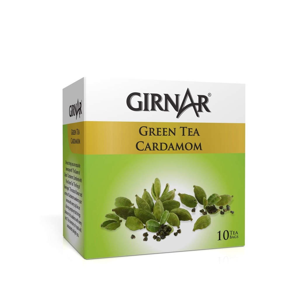 Girnar Green Tea Cardamom (10 TeaBags)(12x12g)