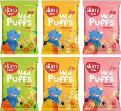 Slurrp Farm Teething Puffs Pack of 6 (15x90 gms)