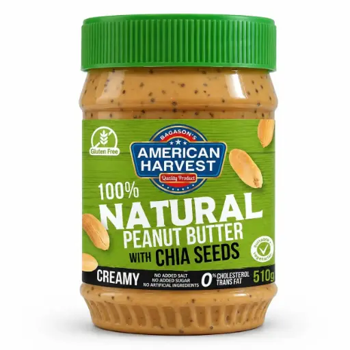 [AH-167] AH All Natural Peanut Butter Creamy W/Chia (12x510G)