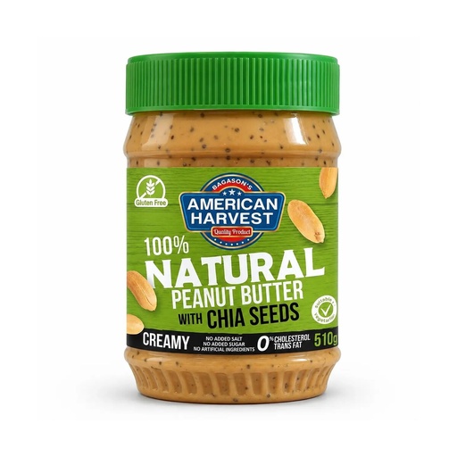 [AH-167] AH All Natural Peanut Butter Creamy W/Chia (12x510G)
