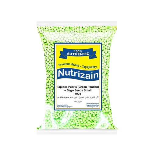 [NUT-33] Nutrizain Tapioca Pearl (Green PANDAN) Small(20x400gm)