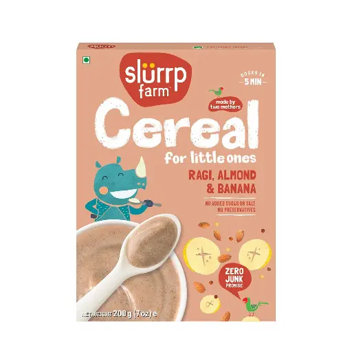 [SLF-21] Slurrp Farms Cereal: Ragi, Almond Banana (20x200 gms)