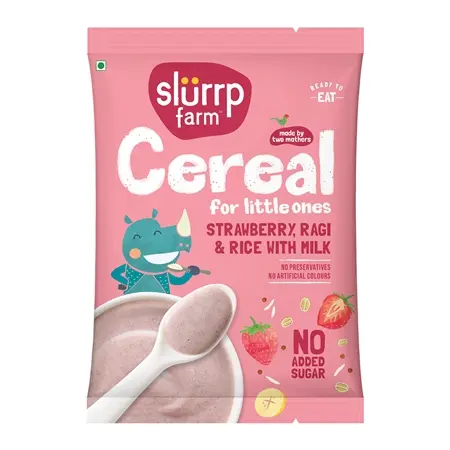 [OP-229] Slurrp Farms Cereal: Ragi, Rice & Strawberry with Milk 50g - Trial Pack