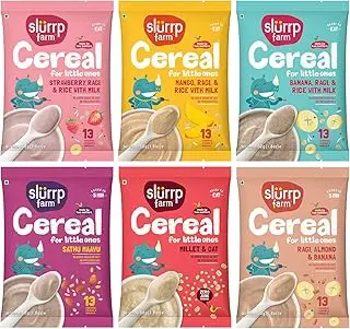 [SLF-30] Slurrp Farm No Sugar, No Salt Multigrain Cereals Trial Pack Combo Pack of 6 (30x300g)