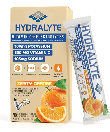[HYD-37] Hydralyte Electrolyte Orange Box Pack (20x10x20g)